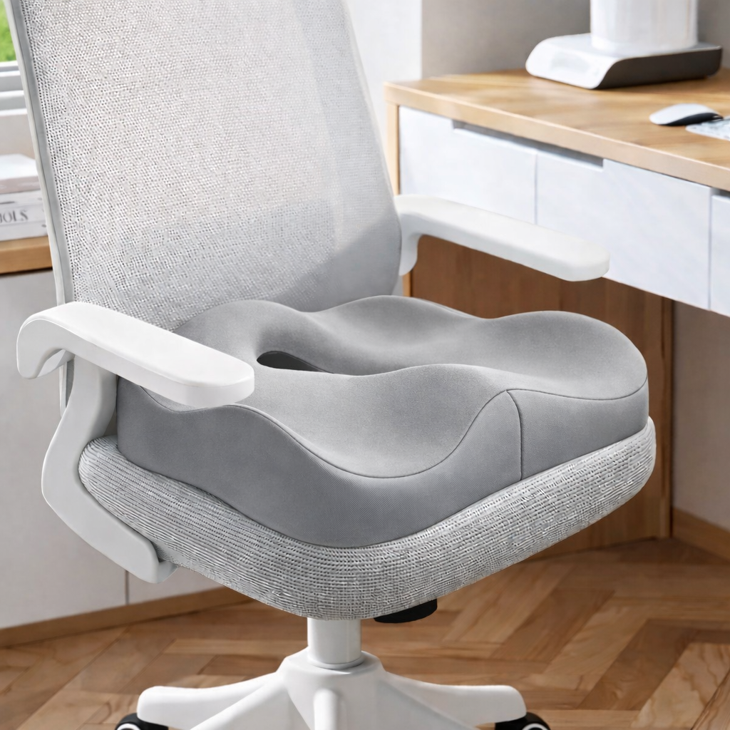 Ergonomic Memory Foam Seat Cushion for Office Chair – Posture Support & Comfort