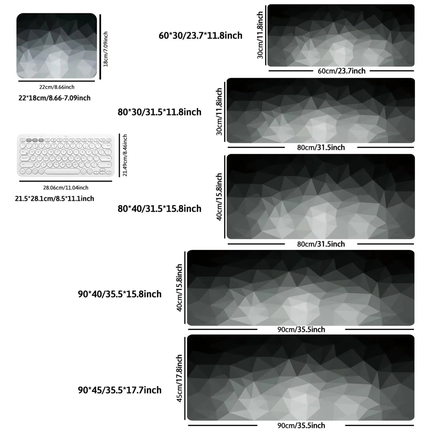 Extended Ergonomic Desk Mat – Non-Slip Mouse & Keyboard Pad with Stitched Edges