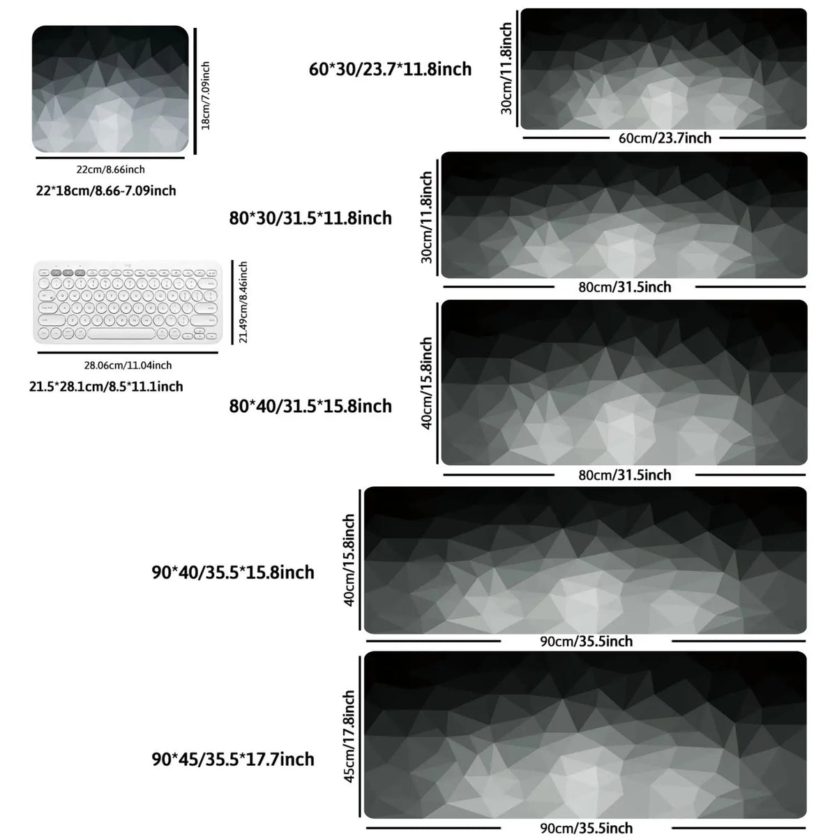 Extended Ergonomic Desk Mat – Non-Slip Mouse & Keyboard Pad with Stitched Edges