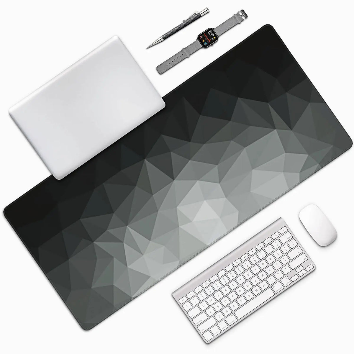 Extended Ergonomic Desk Mat – Non-Slip Mouse & Keyboard Pad with Stitched Edges