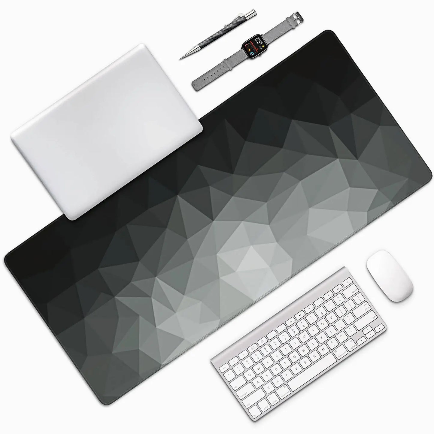 Extended Ergonomic Desk Mat – Non-Slip Mouse & Keyboard Pad with Stitched Edges