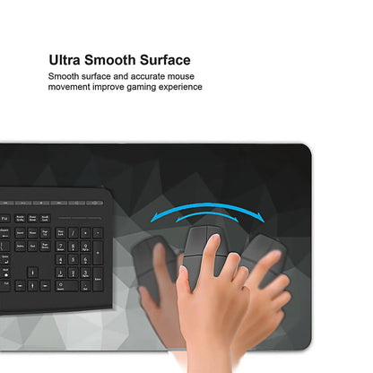 Extended Ergonomic Desk Mat – Non-Slip Mouse & Keyboard Pad with Stitched Edges