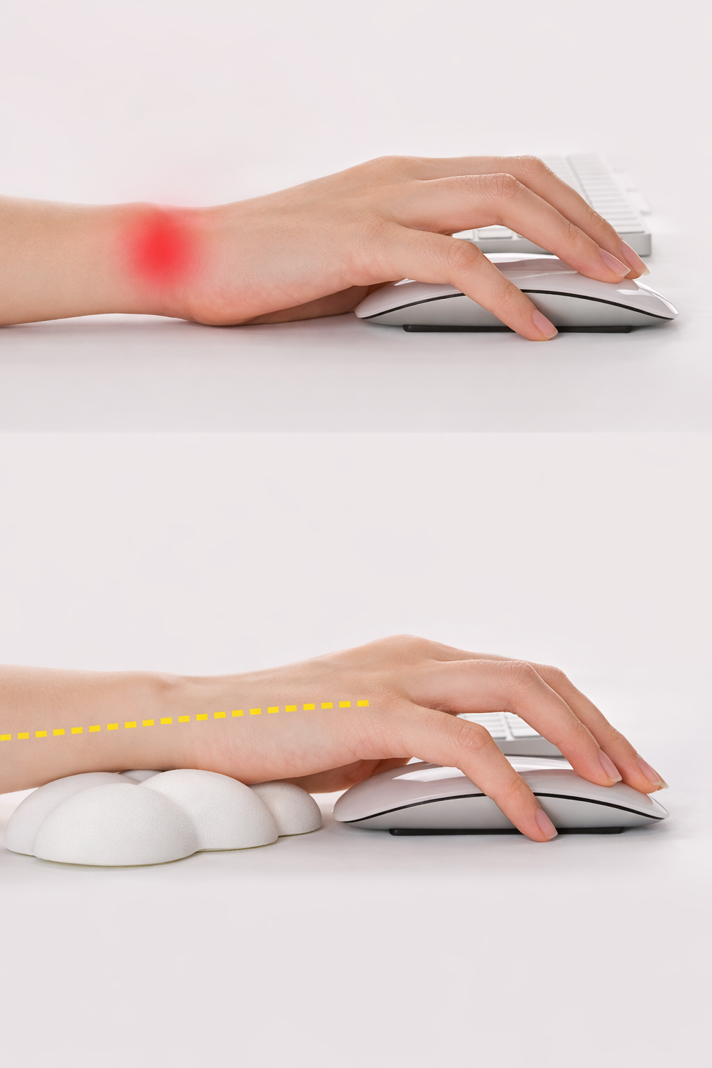 Ergonomic Cloud Memory Foam Wrist Rest for Mouse – Anti-Slip Office & Gaming Support